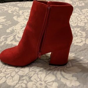 Bamboo red ankle boots. Size 7. Seldom worn